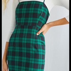 Green plaid dress
